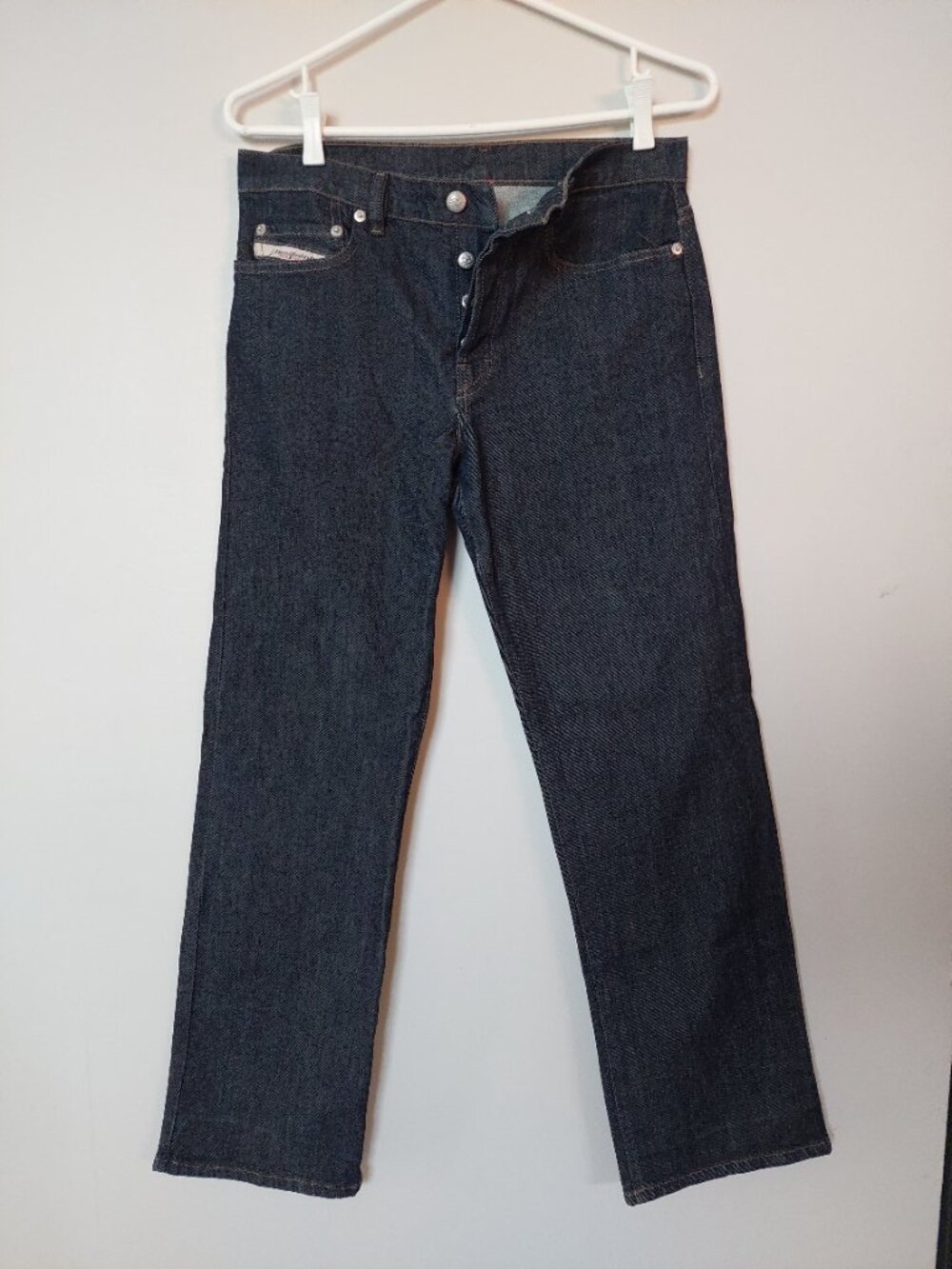 VTG DIESEL Men's 28 x 30 Skint Straight Button Fly Dark Wash Denim Jeans